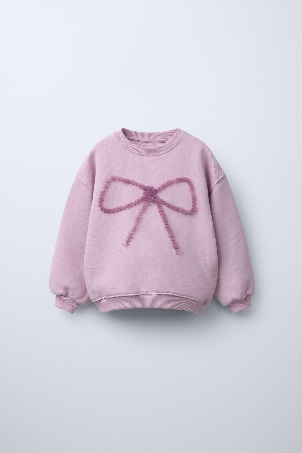 

Толстовка с бантом из тюля ZARA, темно-лиловый