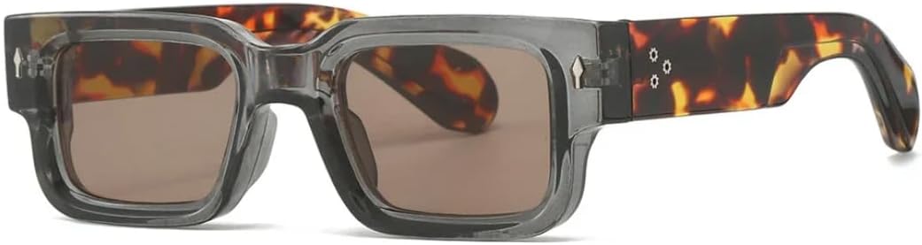 

Солнцезащитные очки с защитой UV400 | Оправа в стиле панк с заклепками, цветные линзы | Для женщин и мужчин, для занятий спортом на открытом воздухе и вождения DSVIGF, Gray Champagne