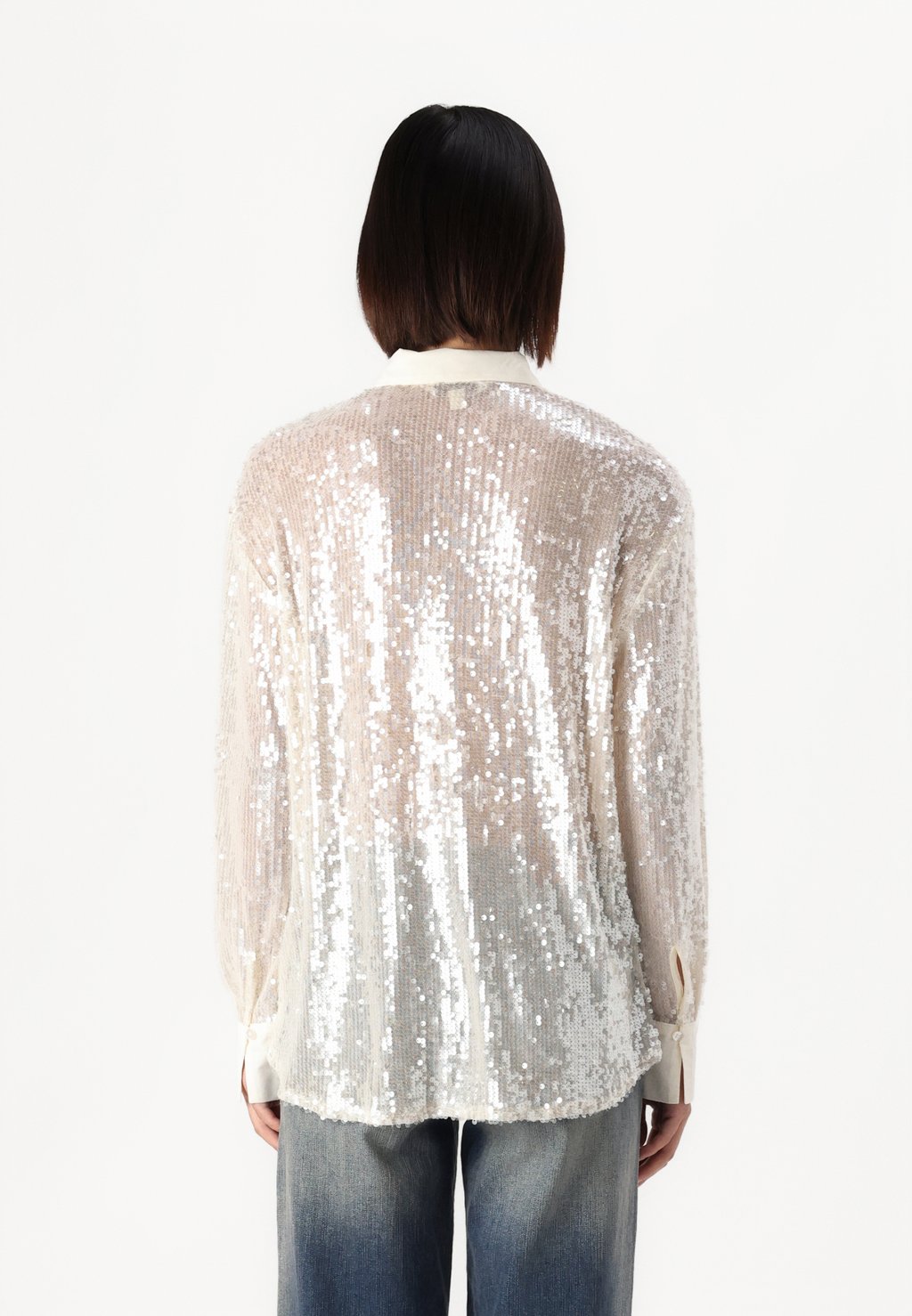 

Блузка на пуговицах ONLCARIN LOOSE SEQUINS SHIRTS ONLY, молочный