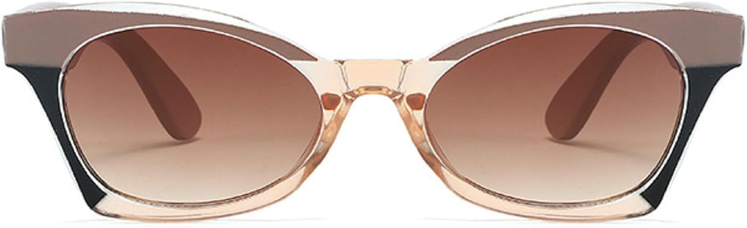 

Винтажные солнцезащитные очки «кошачий глаз» для женщин, маленькая оправа, овальные солнцезащитные очки, женские ретро-очки, модные мужские солнцезащитные очки в стиле панк mincl, Brown