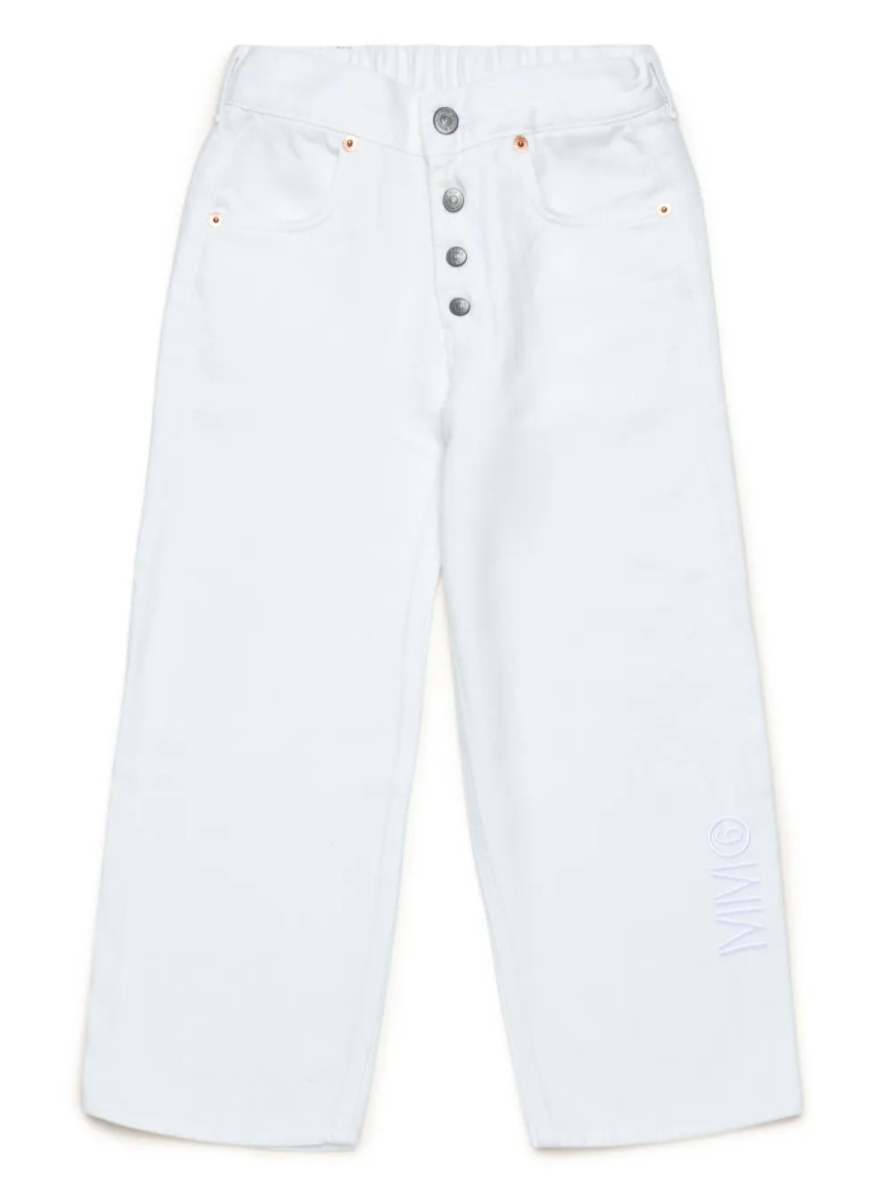 

MM6 Maison Margiela Kids джинсы с вышитым логотипом, белый