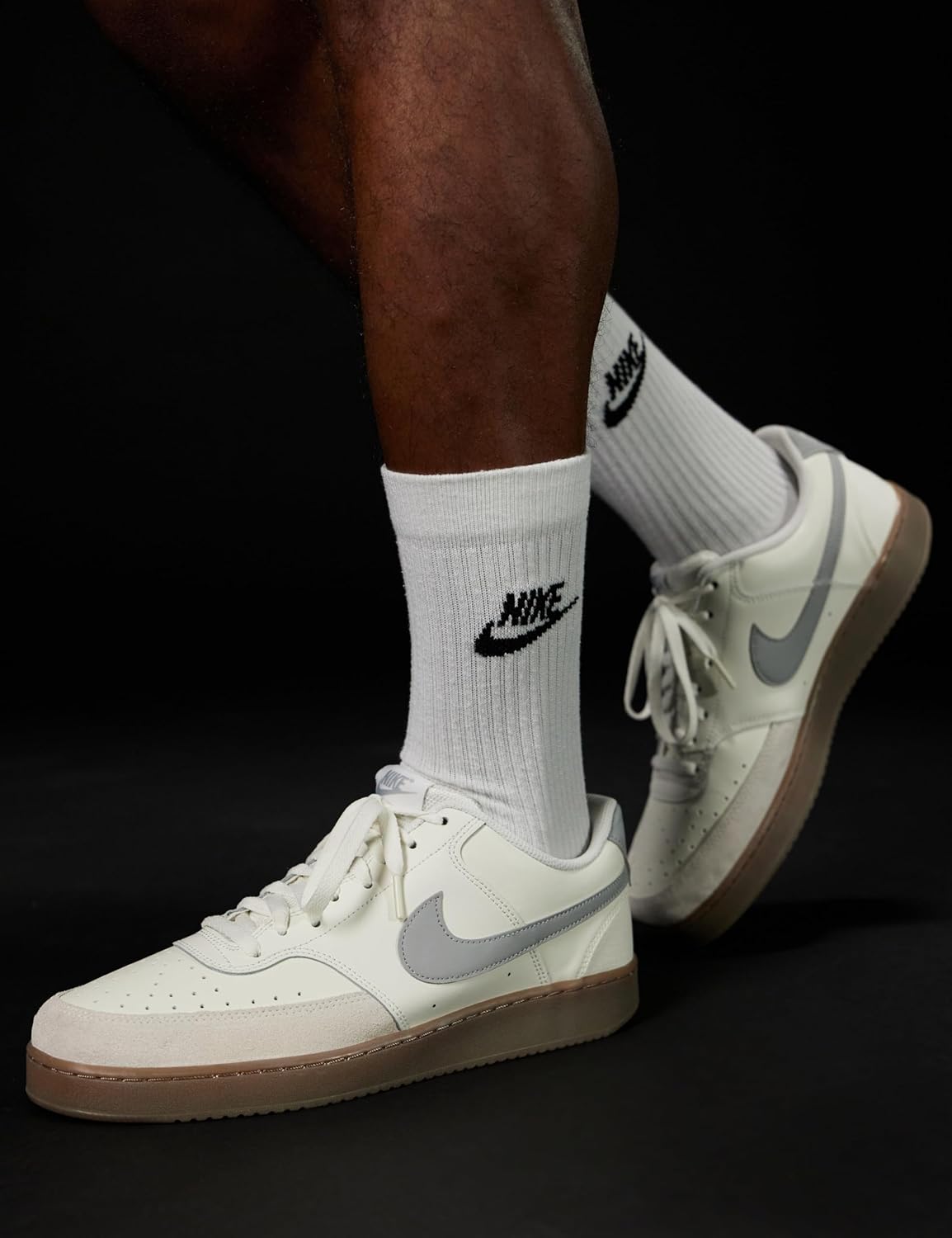 Мужские кроссовки Nike Court Vision Low, белый/коричневый/серый/светло-серый/светло-коричневый — фото 2