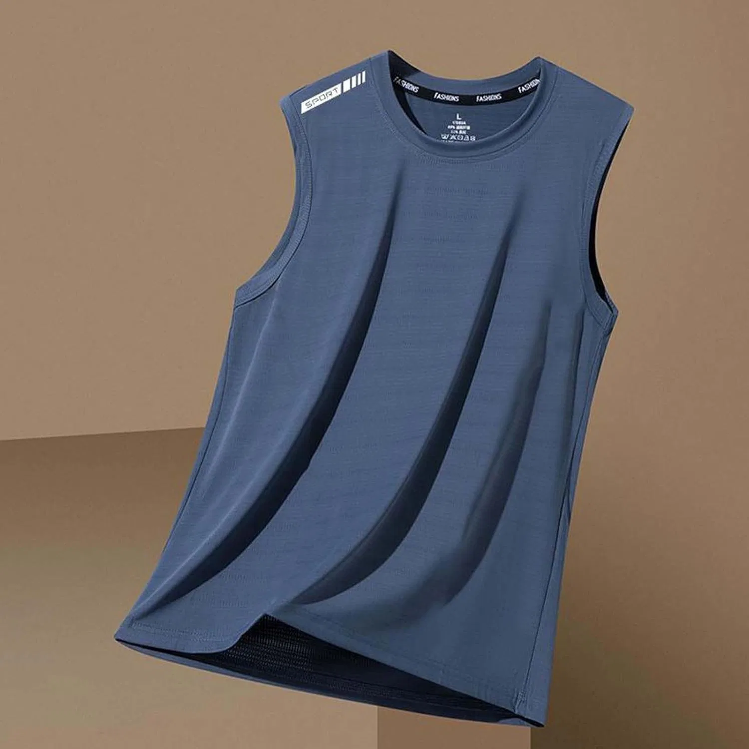 Мужская майка без рукавов Generic, Athletic, Blue-01 — фото 3