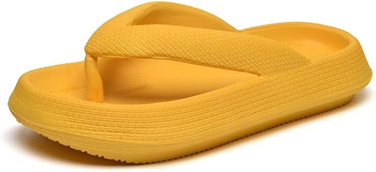 

Женские и мужские летние повседневные шлепанцы с нескользящей мягкой подошвой из ЭВА, толстая подошва, парные, больших размеров, для улицы и пляжа Dcehgew, желтый
