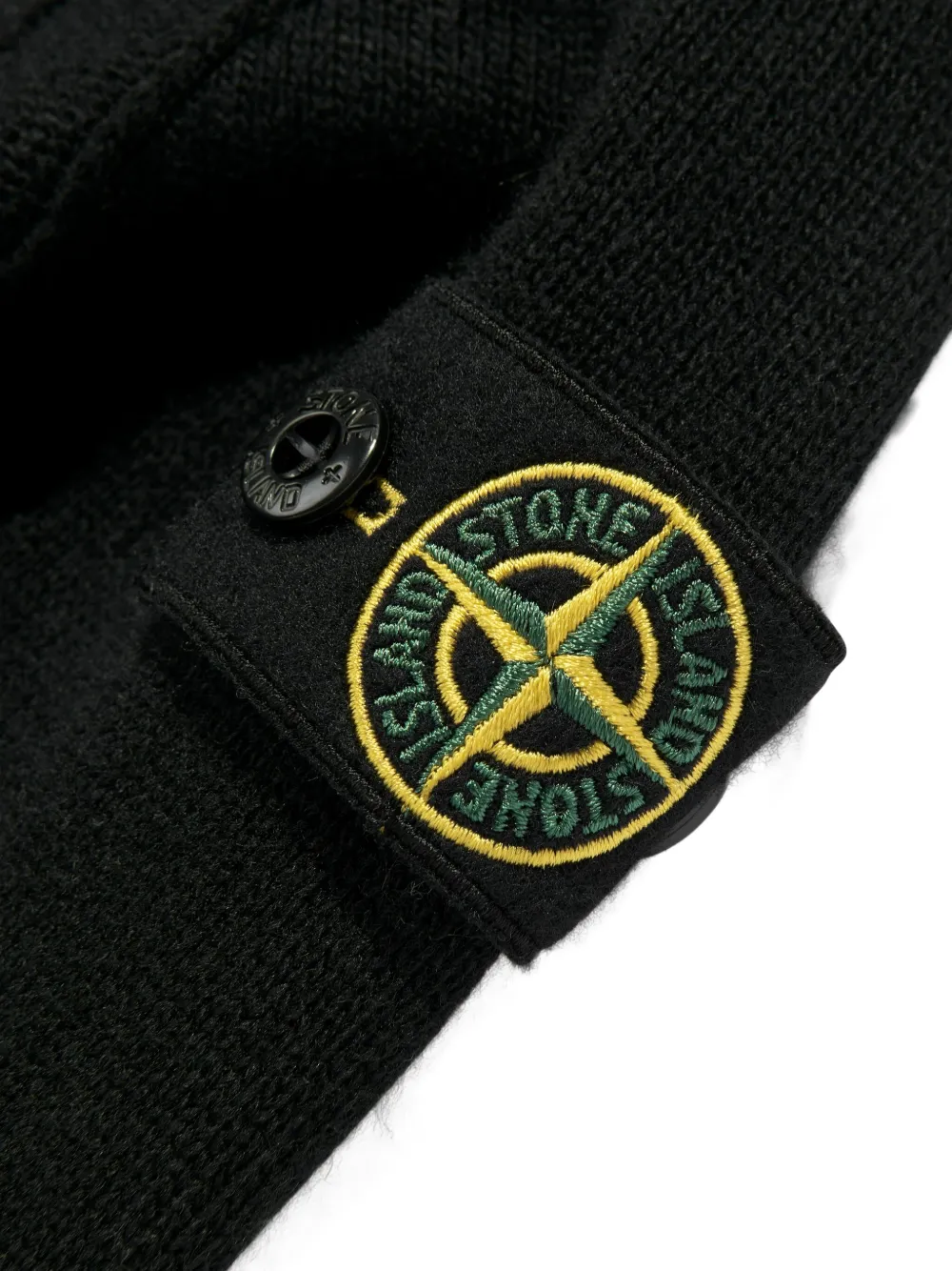Джемпер с застежкой-молнией и логотипом Stone Island Junior, черный — фото 3