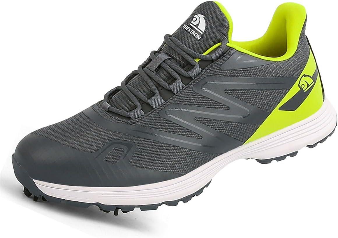 

Мужские гольф-кроссовки, дышащие модные кроссовки для гольфа, противоскользящие спортивные кроссовки для ходьбы и занятий в тренажерном зале Omcam, серый