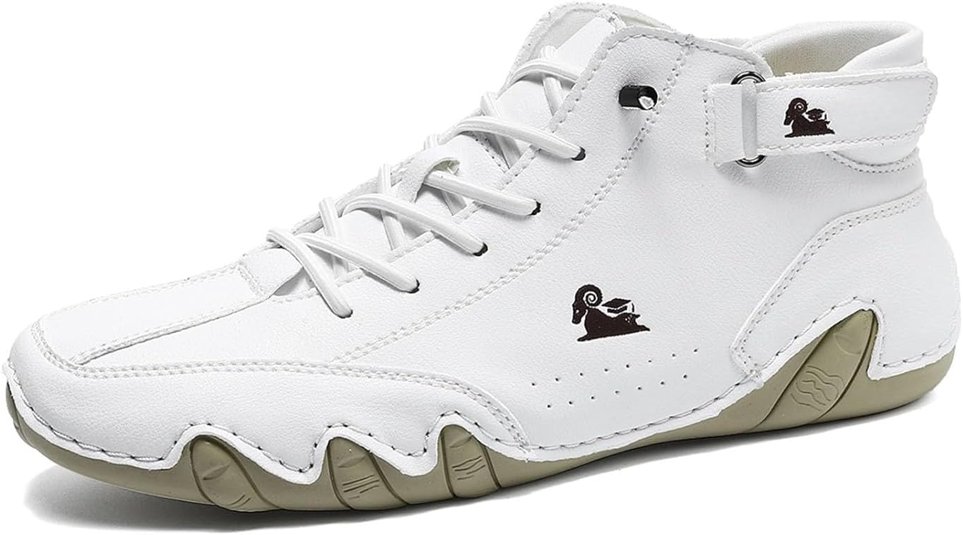 

Мужские и женские повседневные кожаные модные кроссовки Hhhchpm, легкая посадка, противоскользящие, дышащие, высокие ботинки, удобная обувь для походов, белый