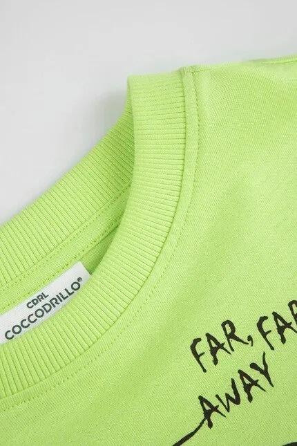 Футболка детская хлопковая T-shirt Coccodrillo, зеленый — фото 3