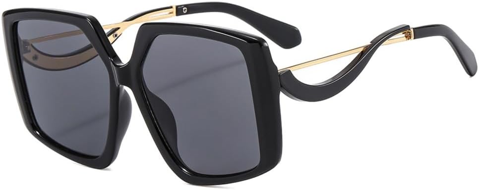 

Солнцезащитные очки неправильной формы для женщин, с металлическими шарнирами, в стиле ретро, ​​женские солнцезащитные очки с защитой от УФ-излучения UV400 для мужчин LANGSER, Black