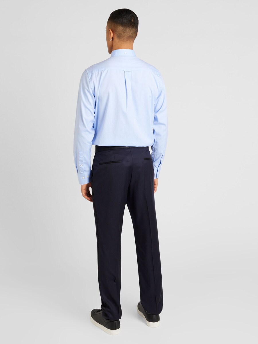 Костюмные брюки BOSS Slim fit Pleated Pants H-Genius, ночной синий — фото 4