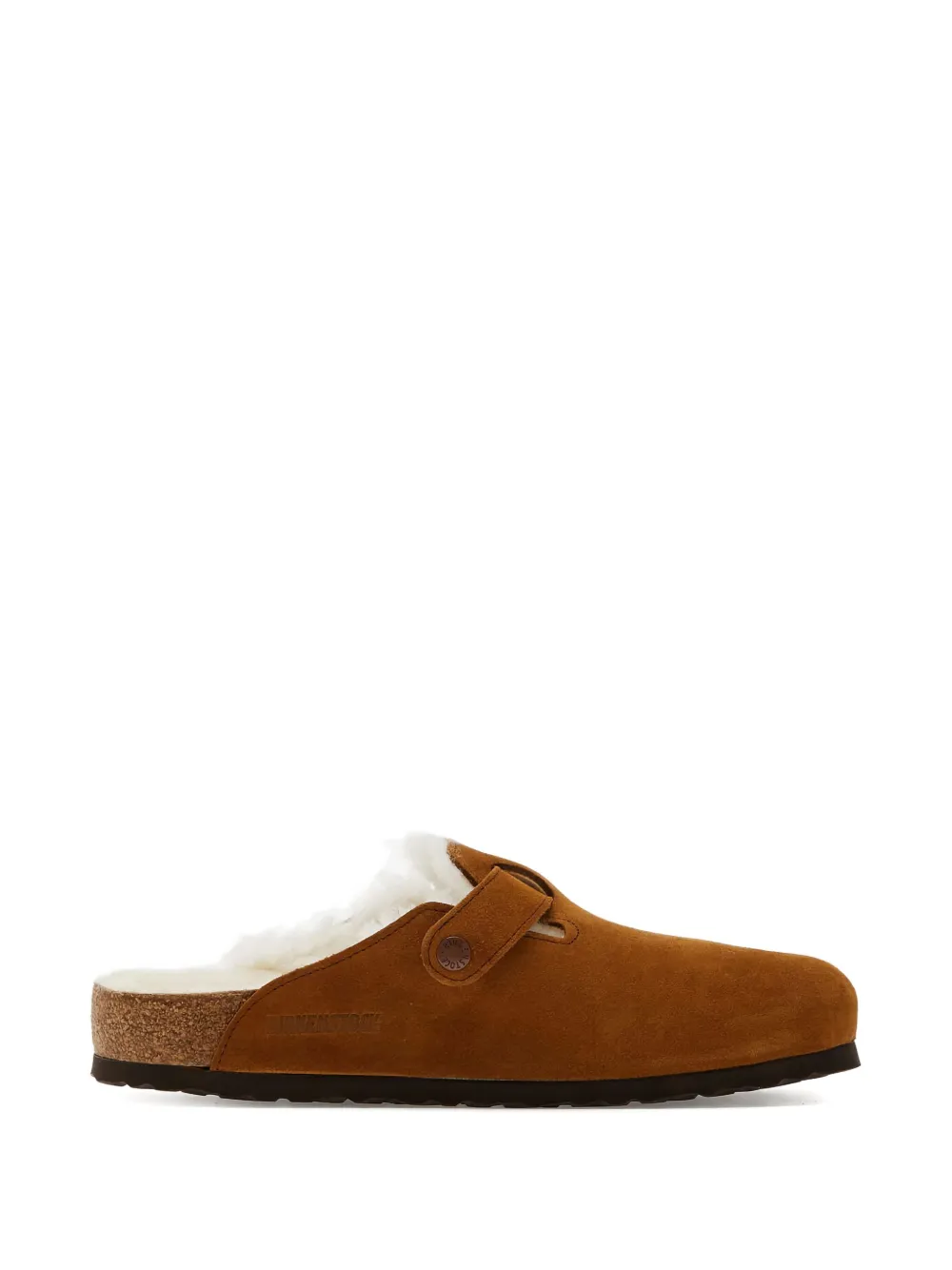 Бостонские мюли с пряжкой и отделкой из овчины Birkenstock, коричневый — фото 3