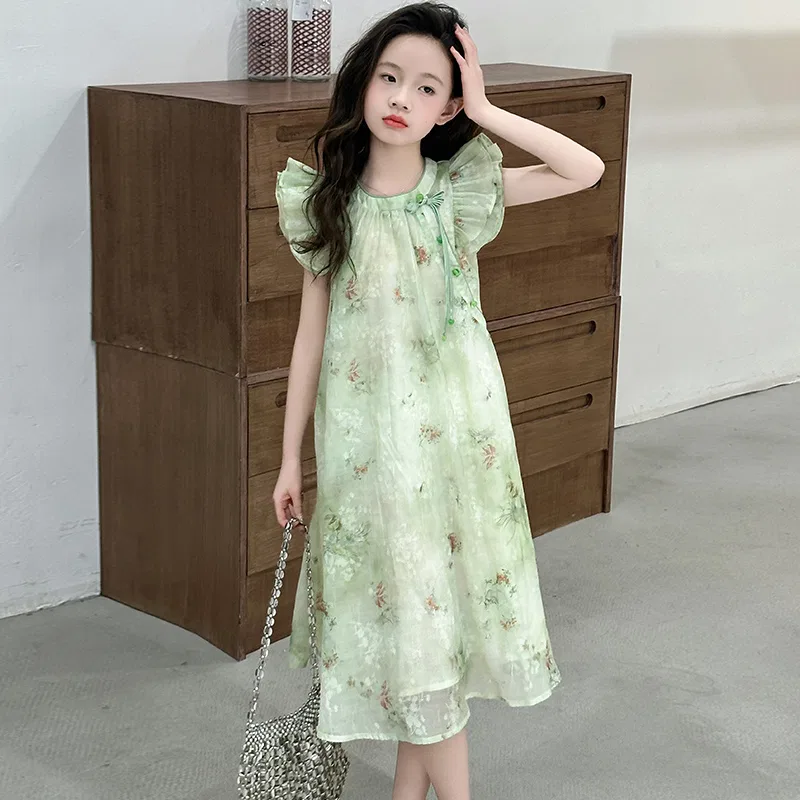 Платье детское crew neck thin mid length Disney, Green — фото 4