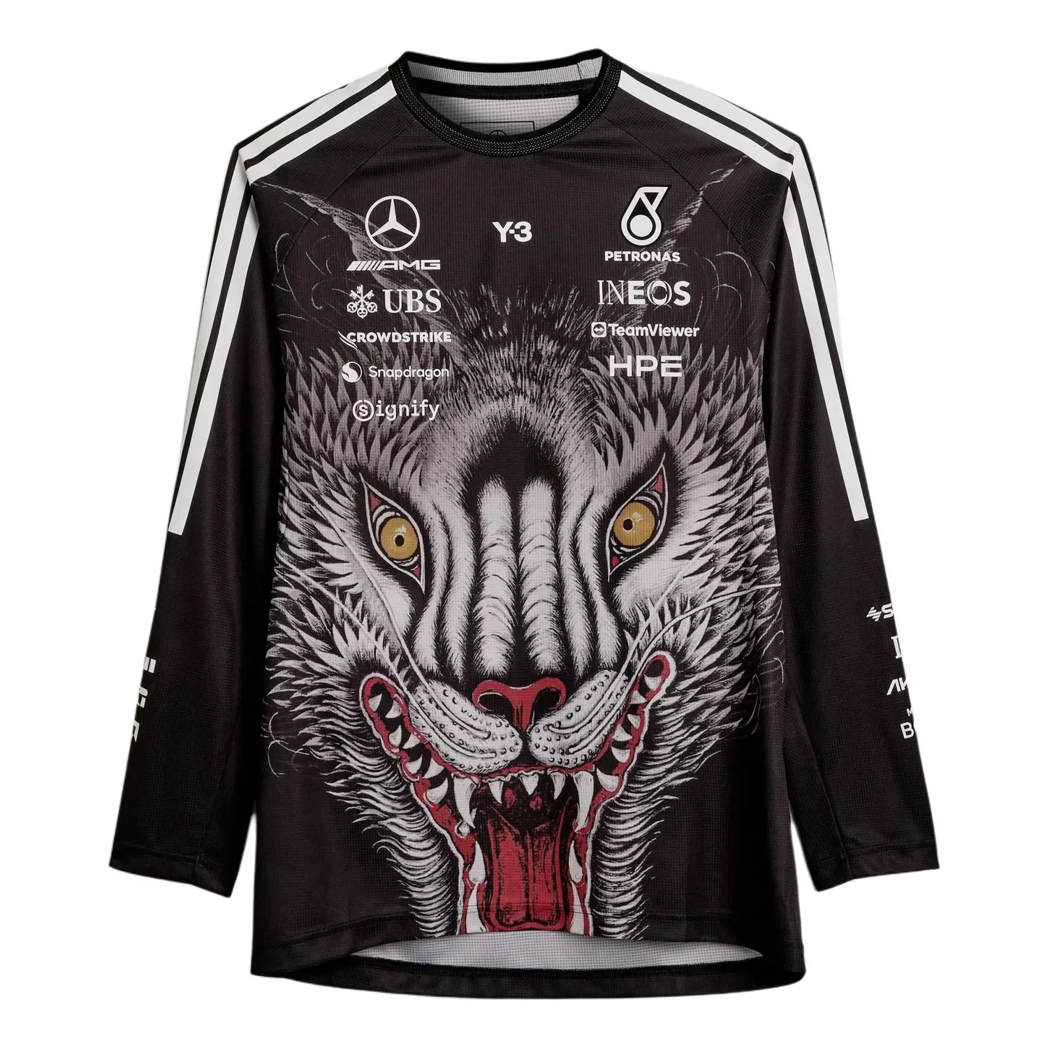 Футболка пилота Формулы-1 Adidas Y-3, черная