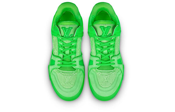 Кроссовки x virgin abloh trainer sneakers 'neon green with monogram fabric' Louis Vuitton, зеленый — фото 3
