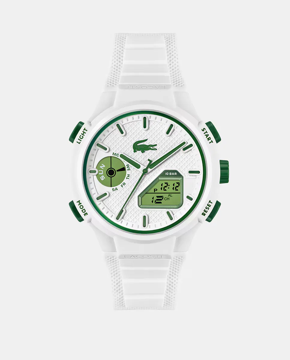 

LC33 2011364 белые силиконовые мужские часы Lacoste