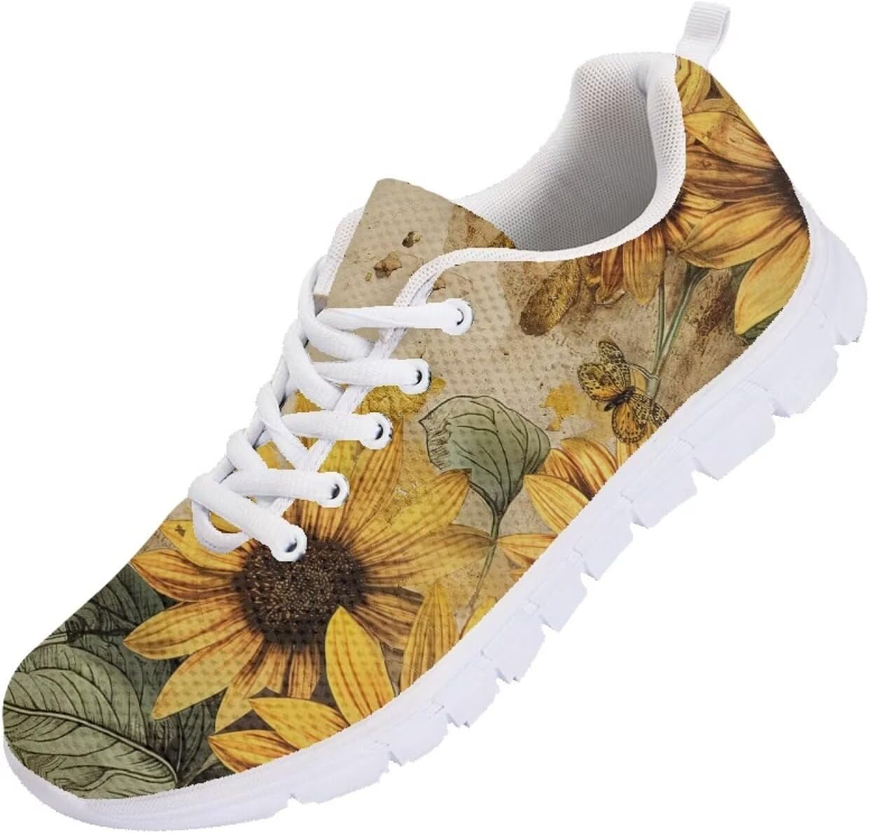 

Мужские беговые кроссовки Funnydude Funny Print 2025, легкие, дышащие, сетчатые, спортивные кеды, Sunflower Butterfly