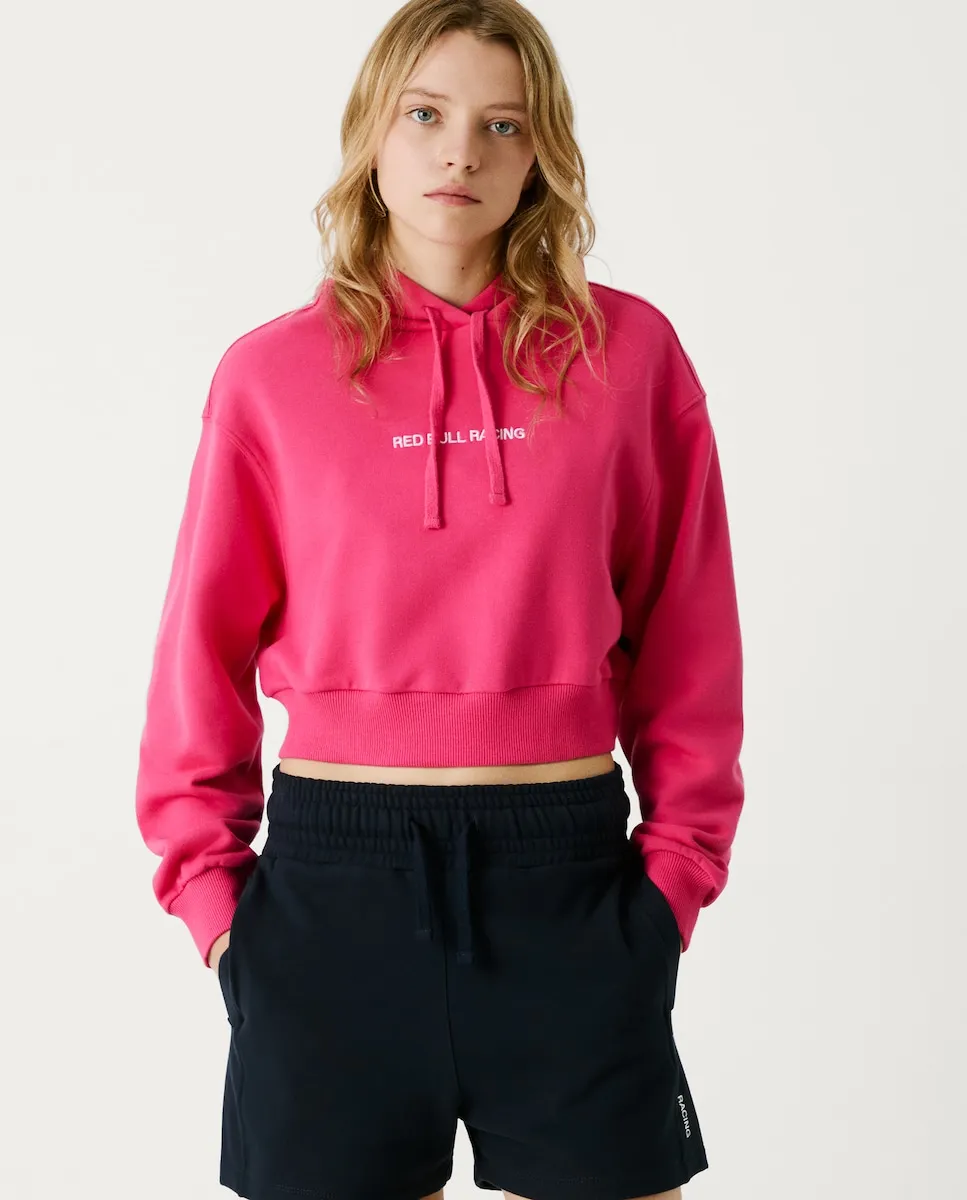 

Женская укороченная толстовка с капюшоном Pepe Jeans, фуксия