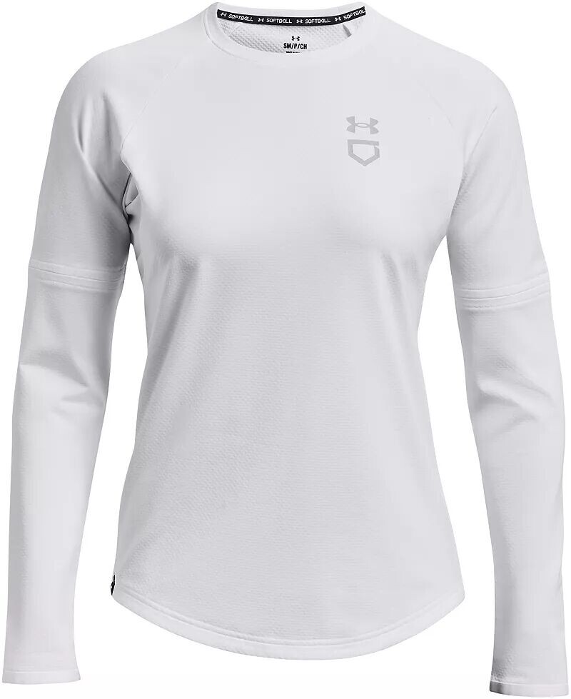 

Женский пуловер с круглым вырезом для софтбола Under Armour, белый/модно-серый