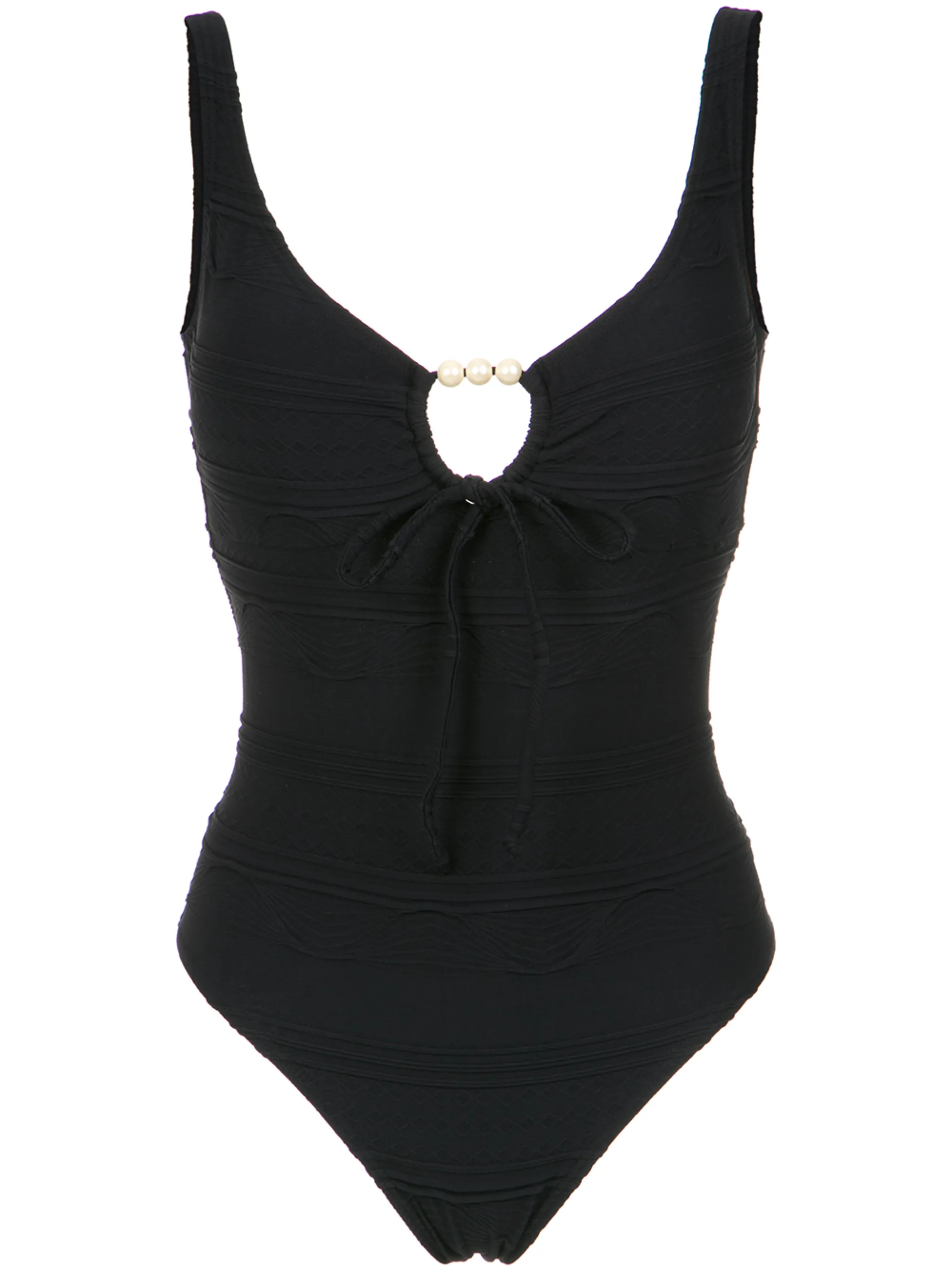 

Купальник, украшенный искусственным жемчугом Amir Slama, черный