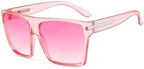 

Модные винтажные солнцезащитные очки для женщин, большие солнцезащитные очки с крупными черными линзами, защита от УФ-излучения UV400, трендовые очки MTZJH, C7 Clear Pink