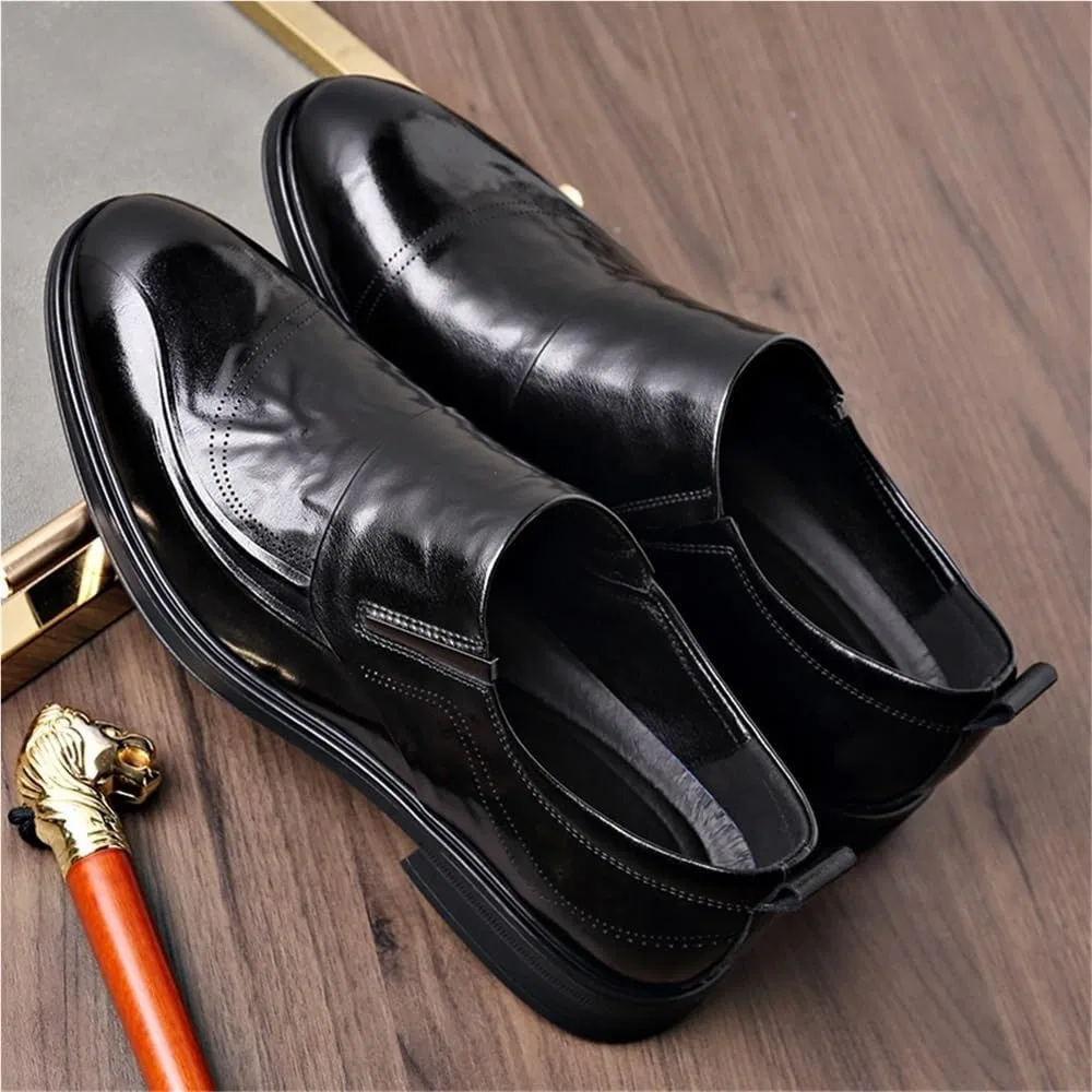 Мужские лоферы из натуральной кожи, Slip-on, Black UOPYNE — фото 4