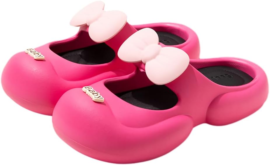 

KFVIM Милые сланцы-клоги для мужчин и женщин, сандалии для пляжа с бантом, Rose