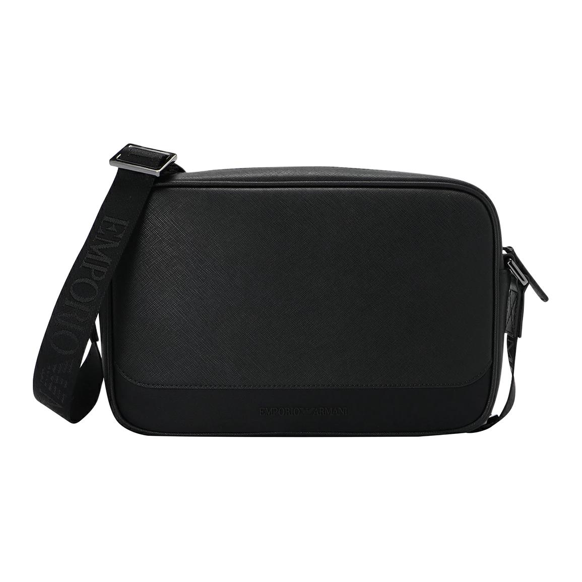

EMPORIO ARMANI Кожаная сумка через плечо для мужчин, черная