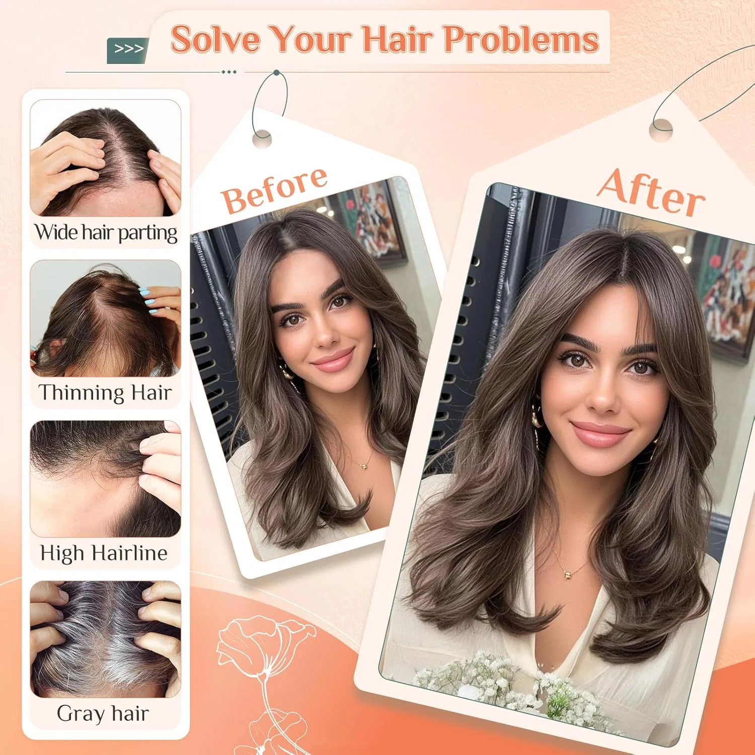 Женский накладной шиньон из натуральных волос Benehair Benehair, #02 Dark Brown — фото 4