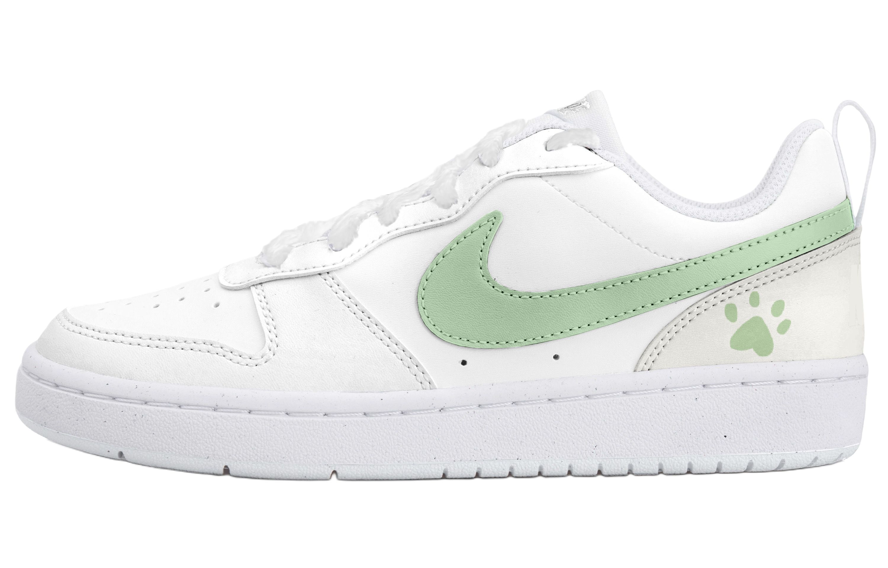 

Nike Court Borough Heart Low 2 Slip Resistant низкие детские скейтбординг кроссовки beige green для подростков