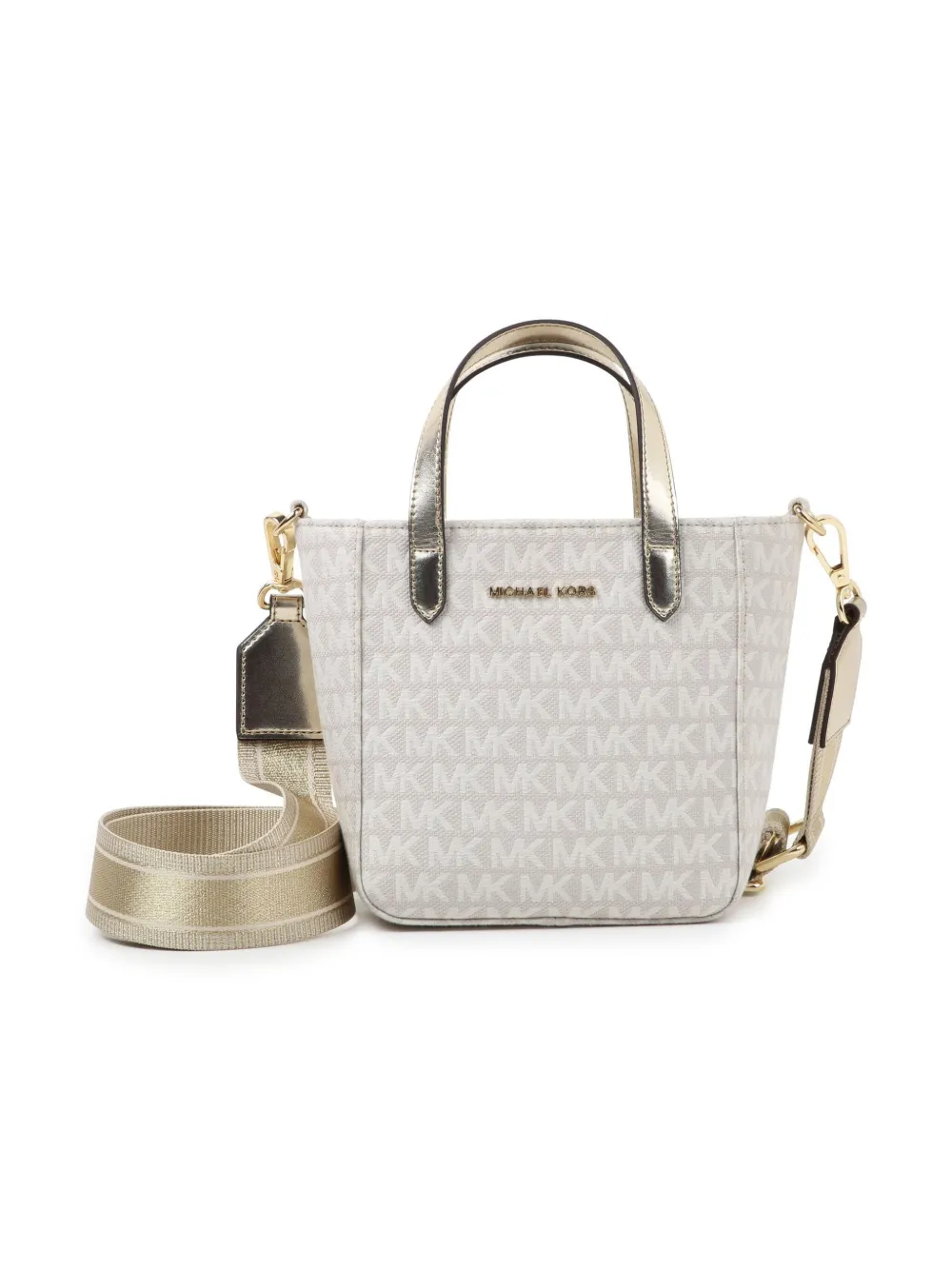 

Жаккардовая сумка-тоут с монограммой Michael Kors Kids, нейтральный