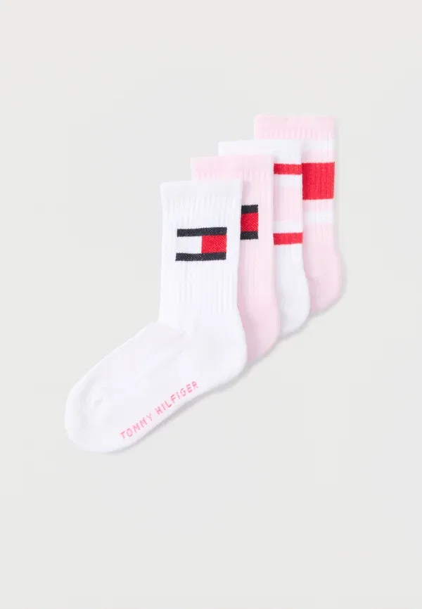 Носки Tommy Hilfiger 4 pack, розовый/белый