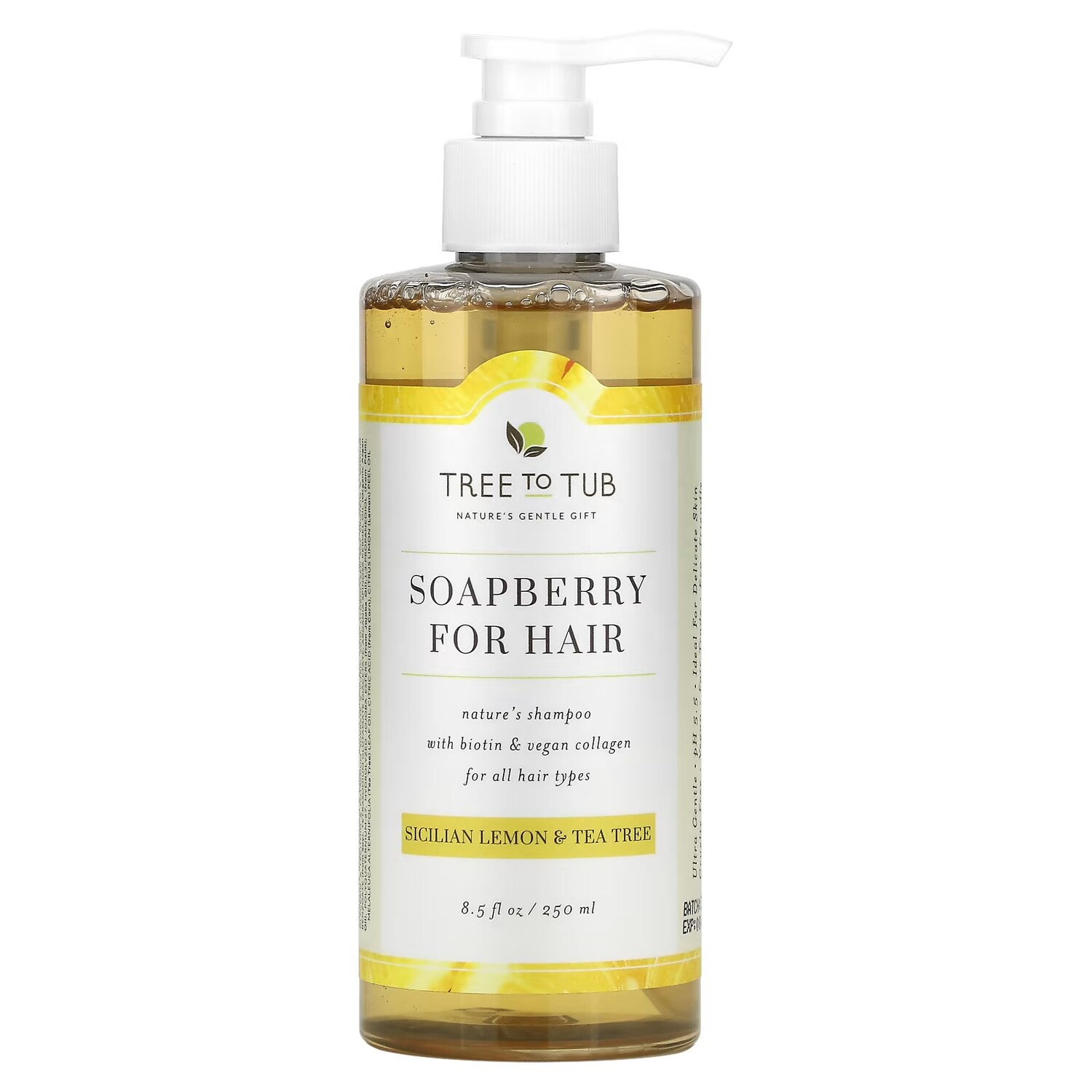 

Шампунь Tree To Tub Soapberry For Hair для всех типов волос сицилийский лимон и чайное дерево, 250мл