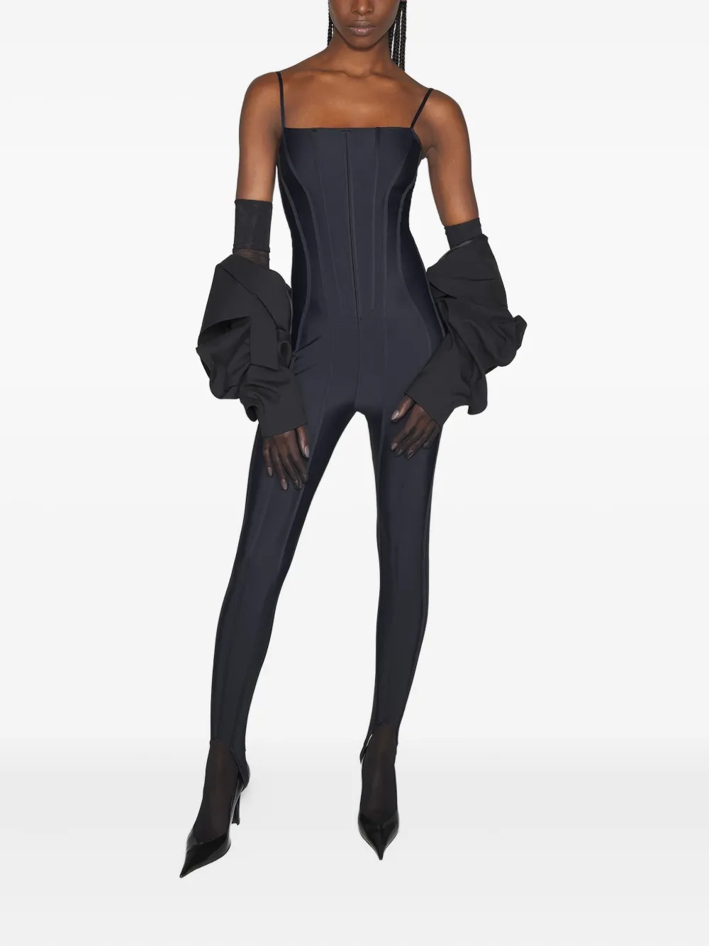 

Комбинезон с корсетом Mugler, черный
