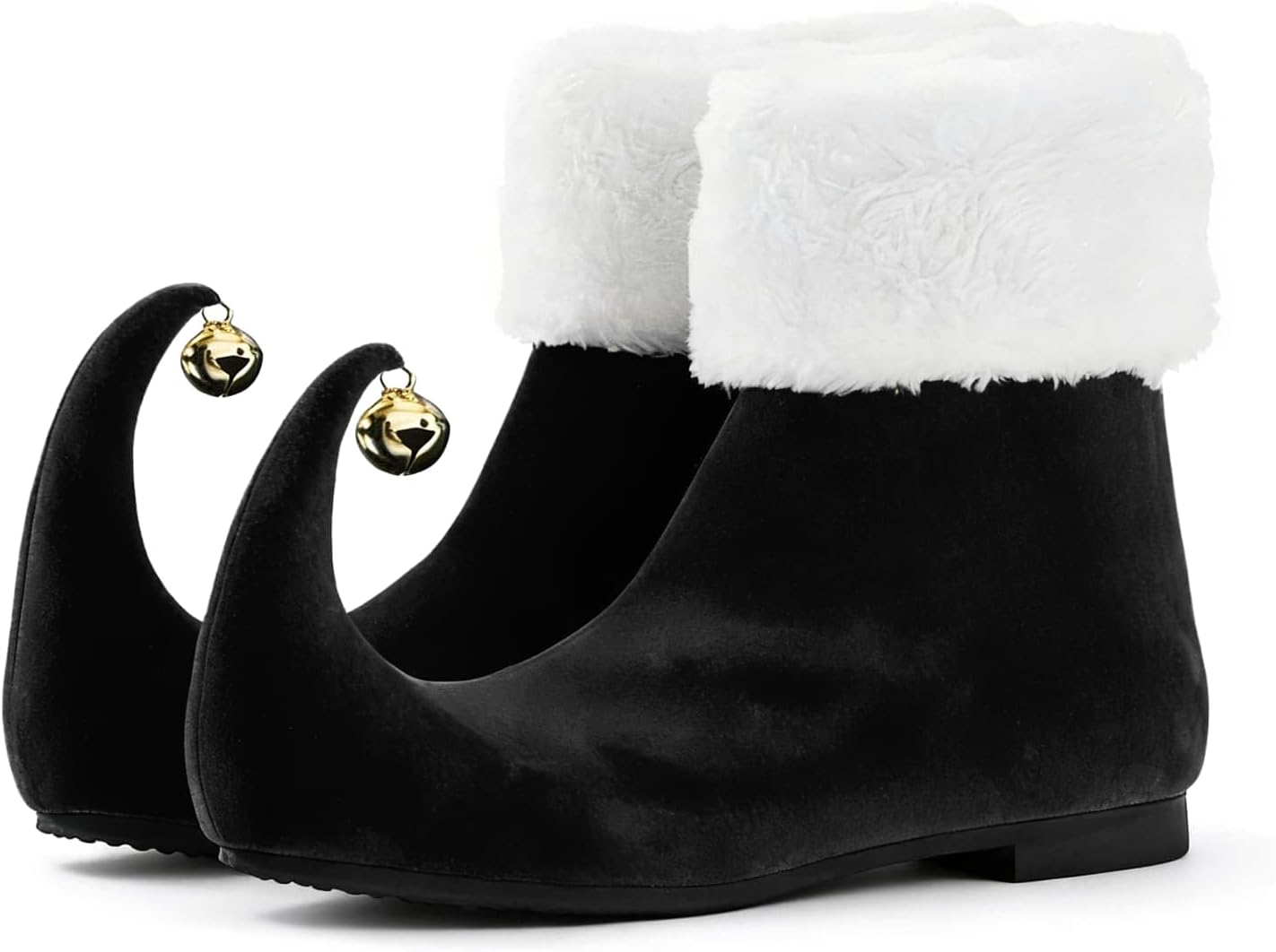 

Женские рождественские сапоги эльфа с загнутым носком и бубенцами, праздничные красные бархатные обувь для вечеринки и косплея (мужские/женские) Nownin