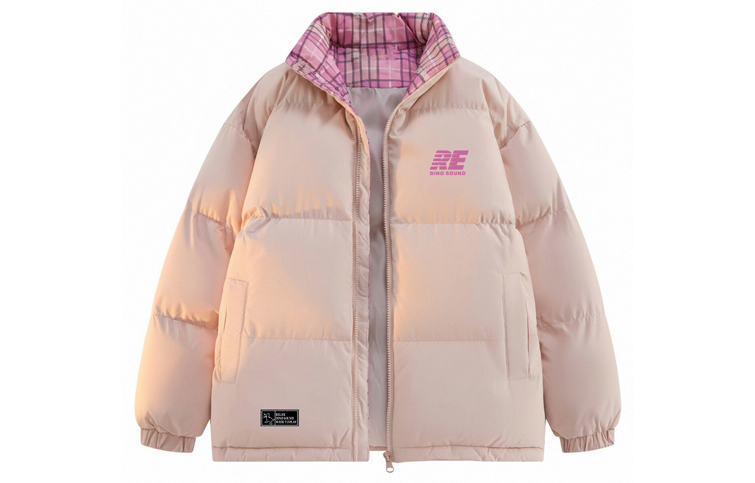 

Пуховая куртка унисекс с воротником-стойкой и утолщенным низом Disney, розовый