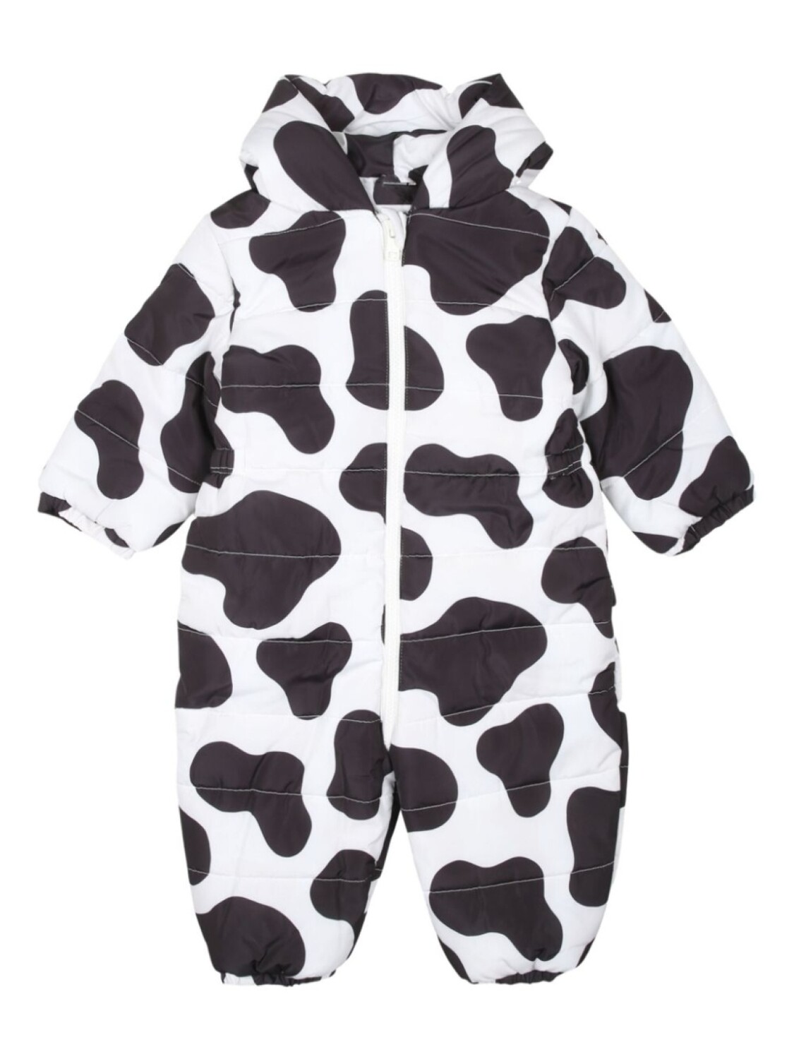 

Stella McCartney Kids зимний комбинезон с капюшоном и принтом коровы, черный