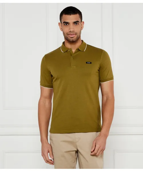 

Футболка поло Slim fit Calvin Klein, зеленый