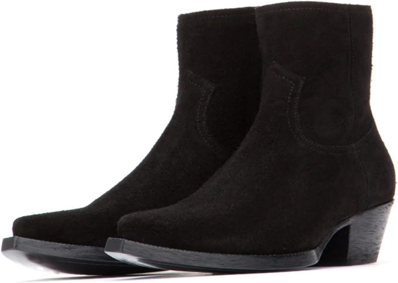 

Мужские западные ботинки-челси Santimon - кожа или замша с тиснением под змеиную кожу, кубинский каблук, боковая молния - стильные ковбойские ботильоны для концертов, фестивалей, вечеринок и повседневной носки, черный