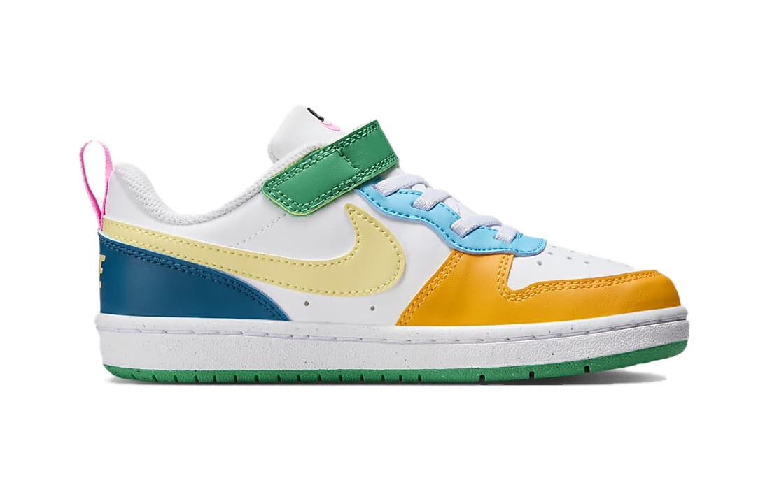 Кроссовки для скейтбординга Court Borough Kids' Pre school Nike, бело-фиолетово-зелёные — фото 2