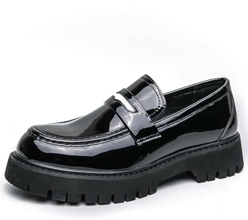 

Мужские модные массивные лоферы на высокой платформе Penny с круглым носком, на липучке, с подошвой, предотвращающей скольжение, для деловой, рабочей и повседневной носки. Размеры 6-14 Qooel, черный