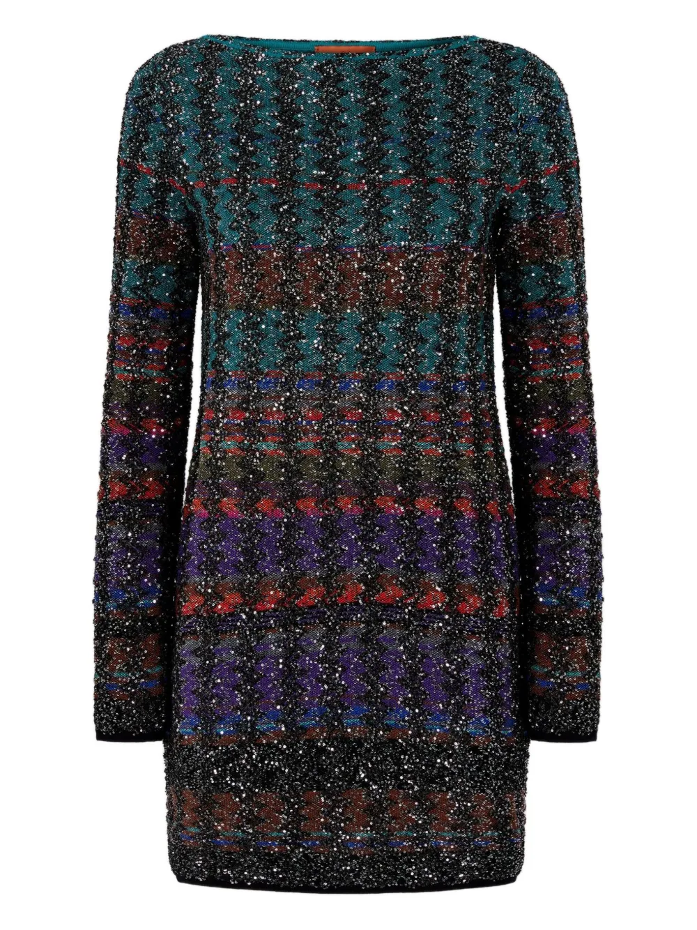 

Мини-платье с узором, украшенное пайетками Missoni, синий