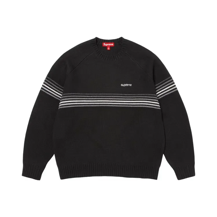 Свитер Supreme в рельефную полоску, черный