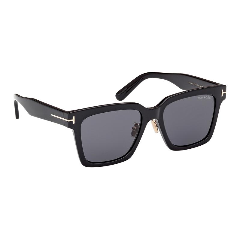 TOM FORD Квадратные солнцезащитные очки TF Plate Frame Acetate унисекс черные, Black — фото 4