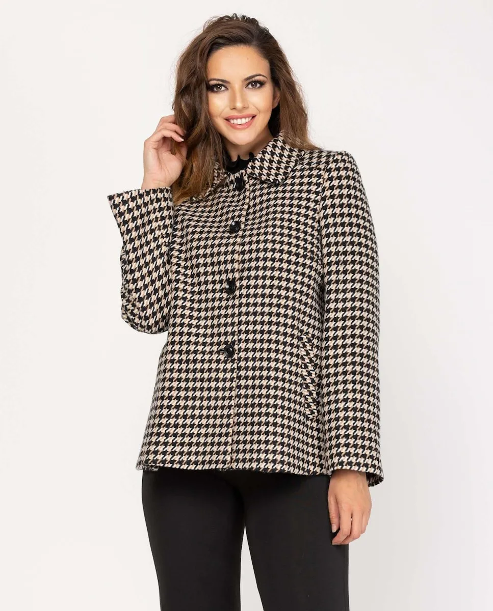 

Женская куртка расклешенного кроя с маленьким воротником Fsh, коричневый