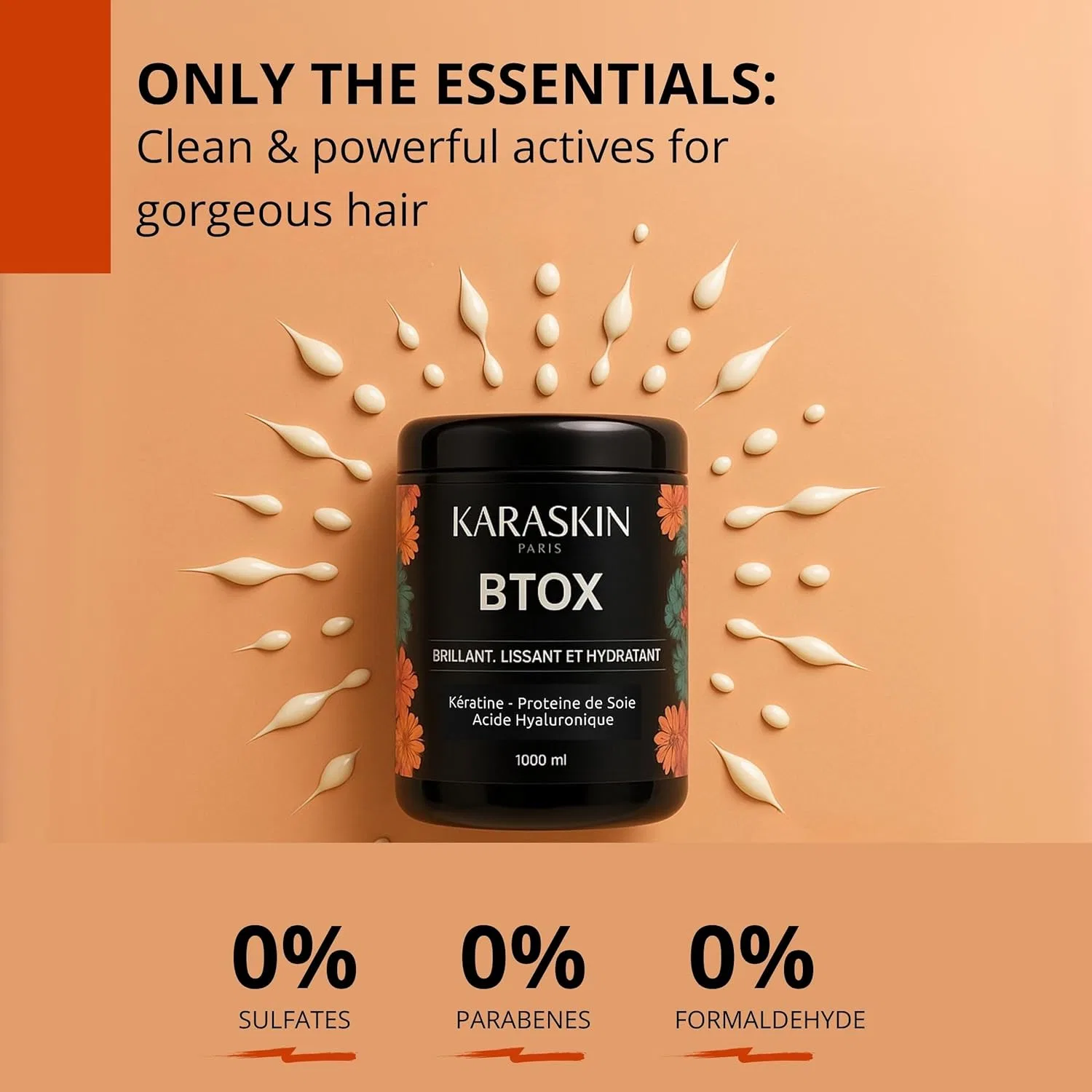 Профессиональная маска для сухих и поврежденных волос Bo-tox Professional 1000 мл Karaskin, Black — фото 4