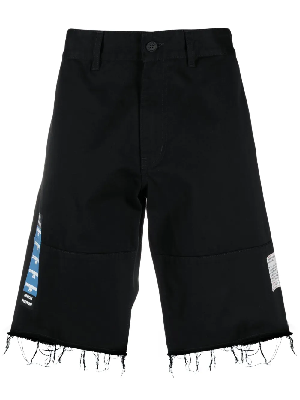 

Джинсовые шорты с бахромой Heron Preston, черный