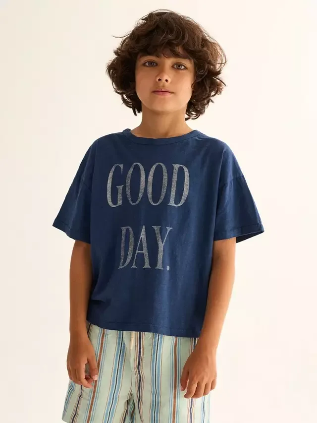 Детская футболка Cozmo Kids' Jonk с круглым вырезом Good Day, темно-синяя Cozmo Brand