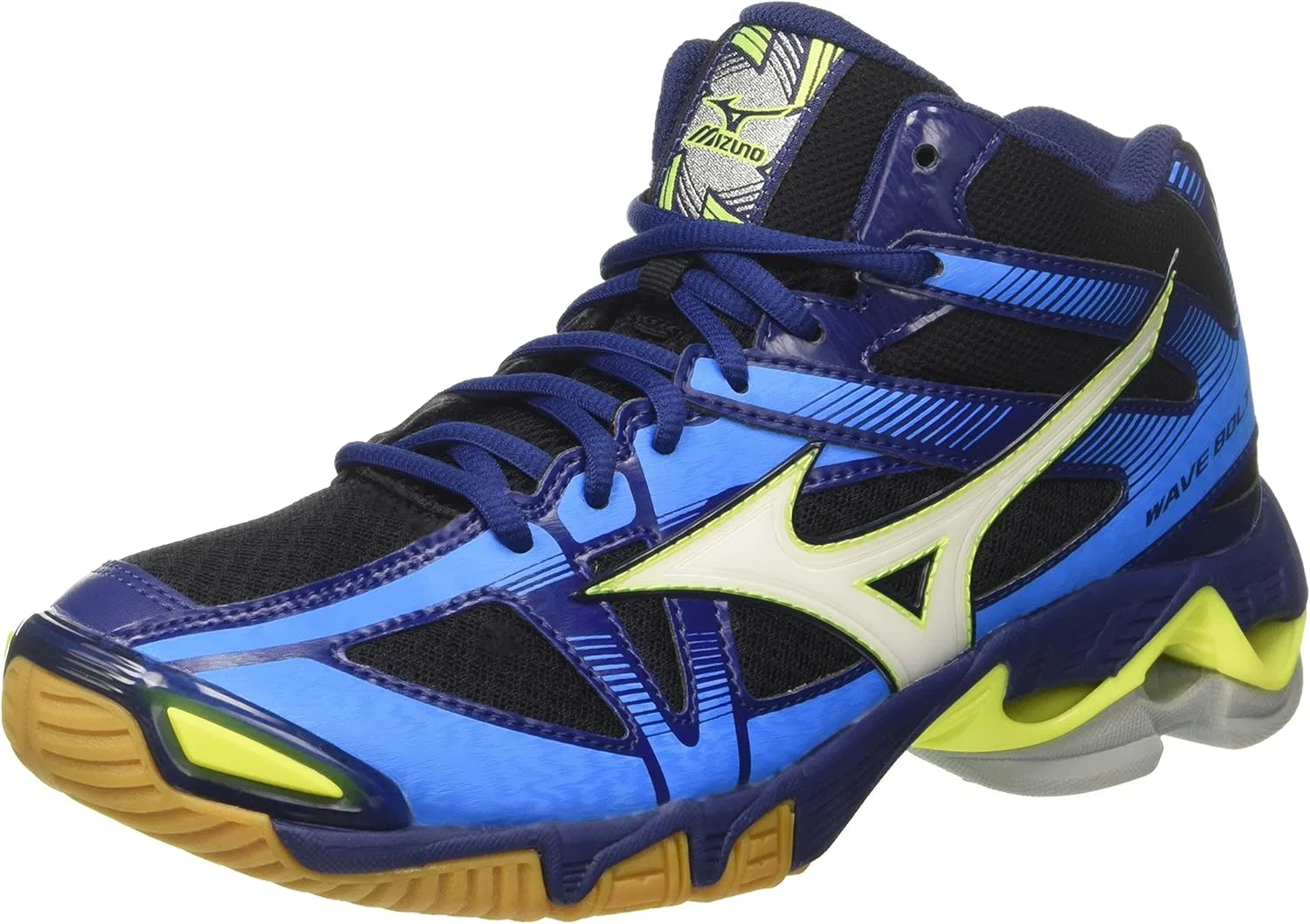 Мужские волейбольные кроссовки Mizuno Wave Bolt Mid, Multicoloured Black White Bluedepths