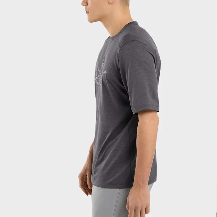 Футболка CORMAC быстросохнущая мужская в подарочной упаковке Arcteryx, BLACK HEATHER/Black Gray — фото 4