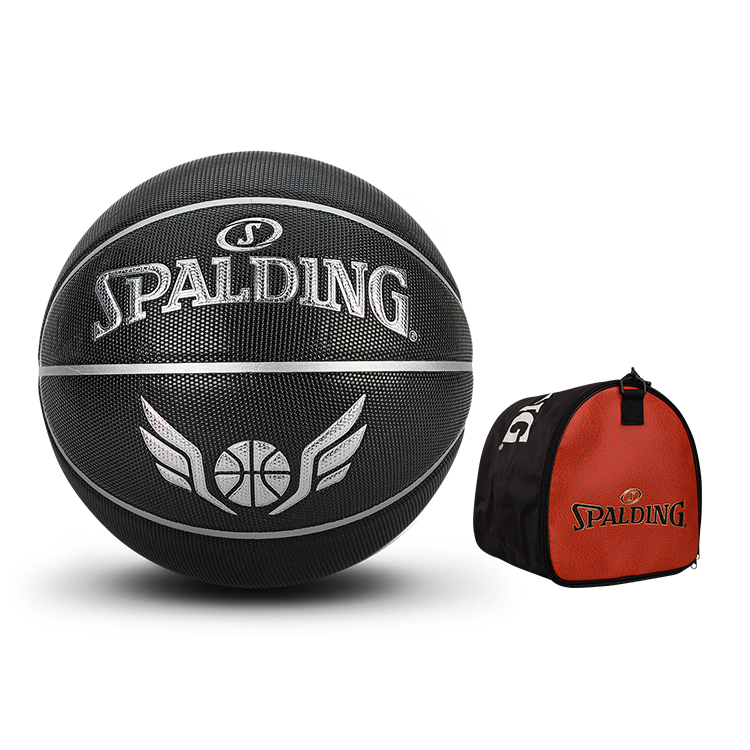 

SPALDING Баскетбольный мяч PU Basketball Black Silver размер 7 тренировочный унисекс